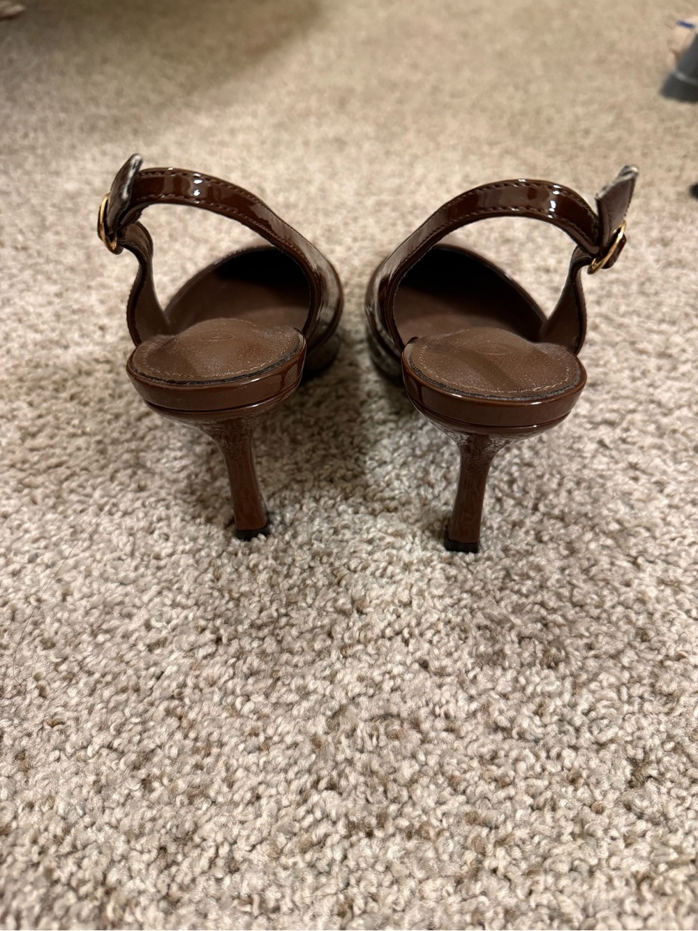 Brown/deep red slingback heels - Picture 3 of 3